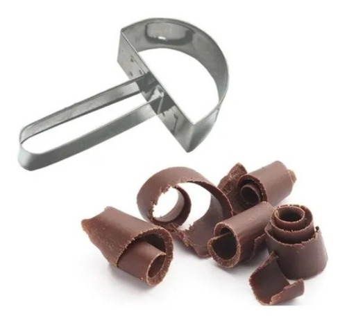 Raspador Chocolate Meia Lua Aço Inox Raspa Chocolate + Brind