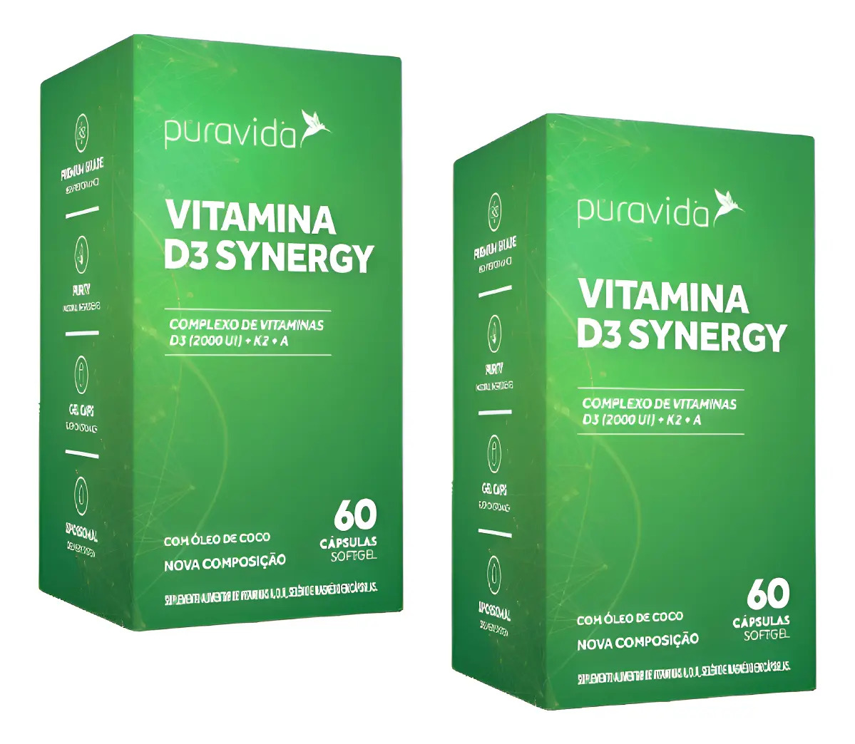 2x Vitamina Cálcio Mdk + Magnésio + Vitamina D3 K2 60 Cáps