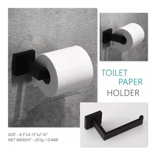 VELIMAX Juego de 4 piezas de accesorios de baño de acero inoxidable de alta  calidad, juego de toallero montado en la pared, negro mate, 23.6 pulgadas