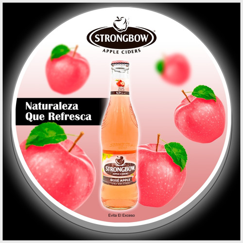 Anuncio Luminoso Caja De Luz Strongbow Rose Apple  - 50cm