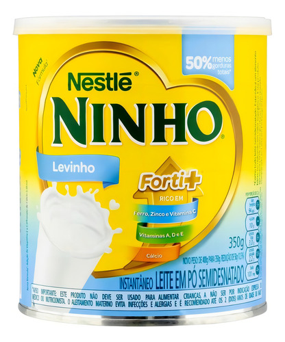 Fórmula infantil em pó Nestlé Ninho Forti+ Levinho en lata de 1 de 350g - 6 meses a 2 anos