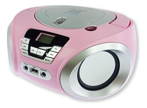 Radio Micro System Toca Cd Usb Bluetooth Fm Rosa