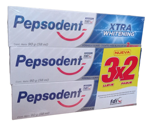 Pasta Dental Pepsodent Xtra Whitening De 90g X3 Und.