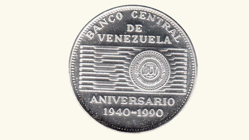 Venezuela, 50 Bolívares, 1990, Au. **50 Años Del B.c.v.**