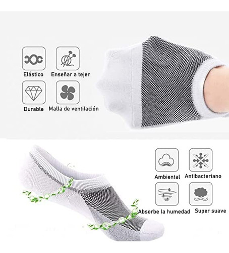 Calcetines Hombre, 8 Pares De No Show Deportivas Casual
