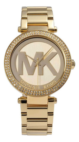 Reloj Michael Kors Parker Mk5784 Dorado Para Dama Brillantes