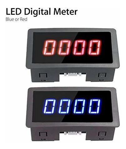 4 Digital Rojo Azul Led Tacometro Rpm Medidor Velocidad