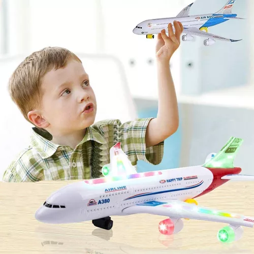 Toysery Push and Go - Juguete de avión para niños y niñas. Juego de cuatro  aviones de juguete de fricción con luces intermitentes y sonido de avión