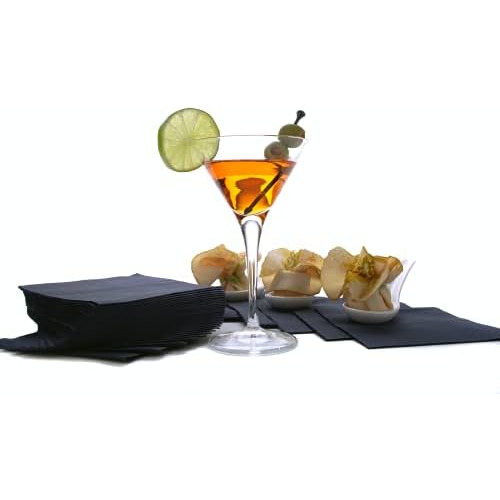 2ply Black Beverage Napkins. 500 Count 2ply Cocktail 