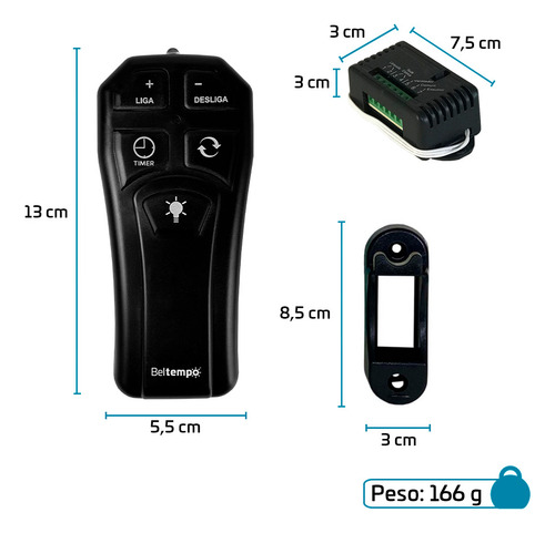 Controle Remoto Para Ventilador De Teto E Lâmpada BT-600 Beltempo Compatível Com Alexa