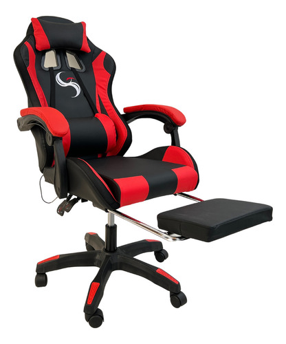 Silla de escritorio Silla Gamer Sigaerpo gamer ergonómica  negra y roja con tapizado de cuero sintético