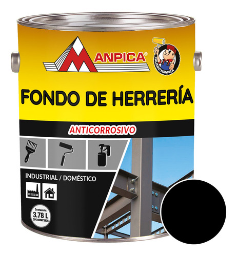 Imagen 1 de 1 de Fondo De Herrería 1/4 Gl Negro Manpica