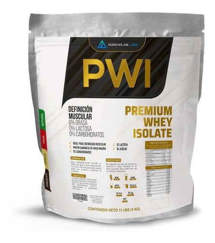 Premium Whey Isolate 5kg Proteina Aislada Adrenaline Labs 