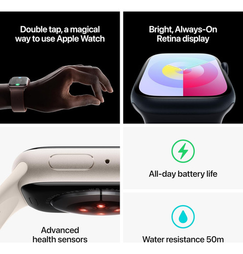 Apple Watch Series 9 (gps, 41mm) - Correa Loop Blanco Deportiva Azul Blanco (Reacondicionado)