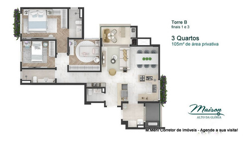 Imagem 18 de 30 de Apartamento Com 3 Dormitórios À Venda Com 199.55m² Por R$ 1.381.000,00 No Bairro Alto Da Glória - Curitiba / Pr - M2ag-mag601b