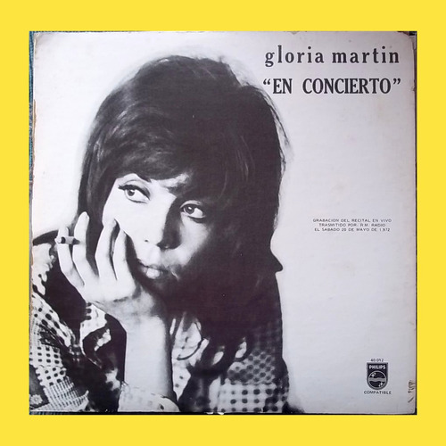 Gloria Martin. En Concierto. Nueva Canción.  Disco Vinilo