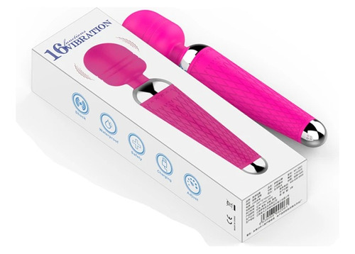 Vibrador Wand Potente 16 Velocidades Silicone Recargable