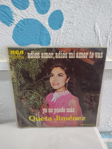 Queta Jiménez Adiós Amor Disco De Vinil Lp De 45 Rpm 