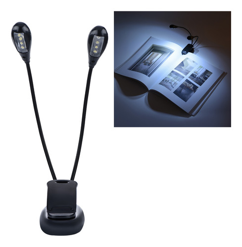 Lámpara Led Doble Brazo Ajustable Para Atril O Lectura