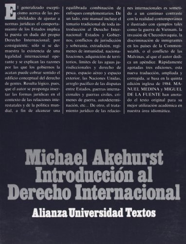 Libro Introducción Al Derecho Internacional De Akehurst Mich