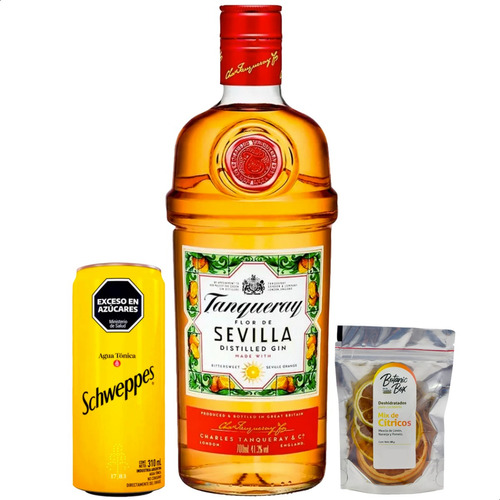 Gin Tanqueray Sevilla + Tonica Schweppes + Mix Botanic Box