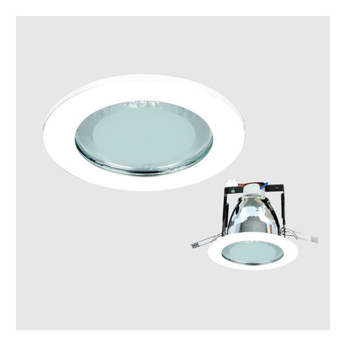 Spot Embutir Tapa Vidrio Blanco +e27 13w Lampara Led Puraluz