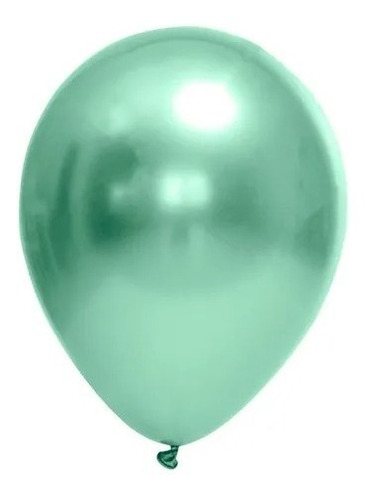 Kit 50 Balão Bexiga N° 9 Verde Cromado  Brilhante Látex