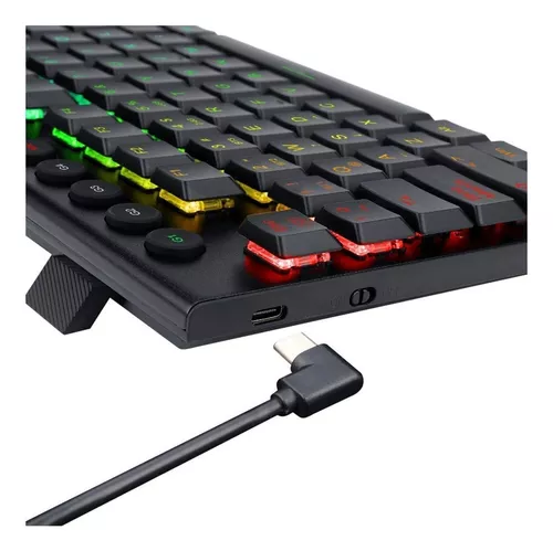 Teclado Gamer Redragon K619 Horus Cableado Usb Switch Rojo Color del teclado  Negro Idioma Español Latinoamérica