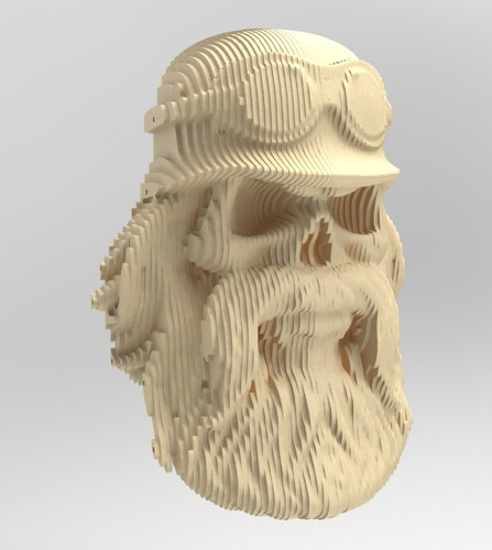 Cuadro Decorativo Figura Madera 3d Calavera Motorizada