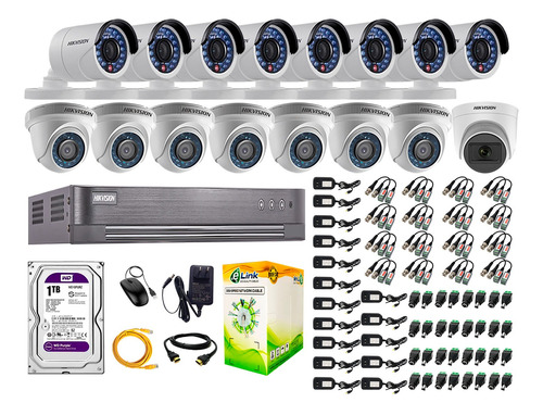 Cámaras Seguridad Kit 16 Hd 720p 1tb | 1 Camara C/ Microfono