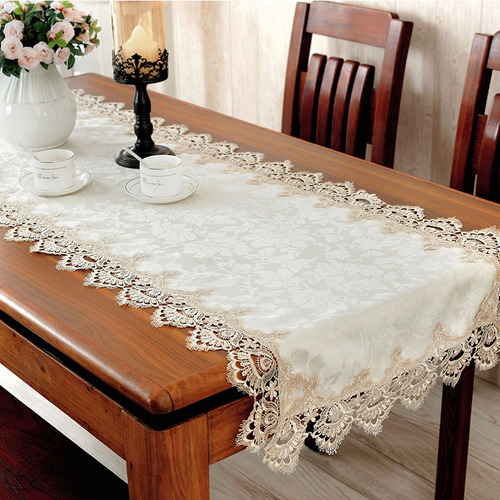 Mantel Redondo Rectangular Jacquard Lace