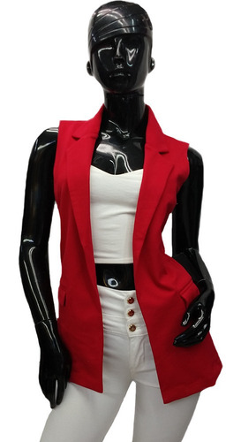 Imagen 7 de 10 de Chaleco Tipo Blazer Largo Para Mujer Casual Formal