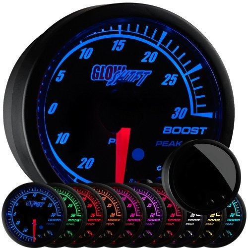 Glowshift Elite 10 Color 30 Psi Boost-vacuum Gauge Kit - Inc