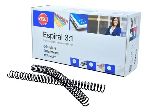 GBC ESP905130 - Espiral de encuadernación, 3 cm, color negro (50 unidades)  : : Oficina y papelería