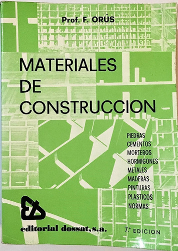 Materiales De Construccion. Prof. F. Orús