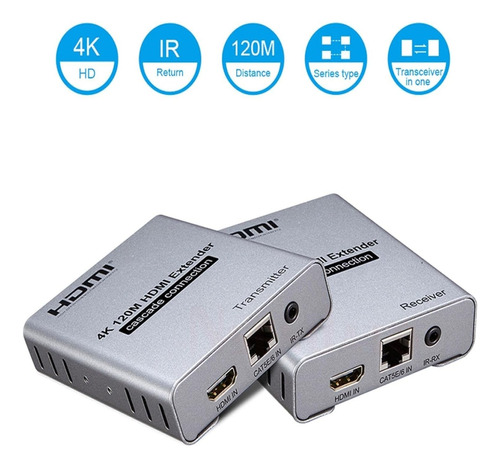 Extensor Hdmi A Rj45 Transmisor Y Receptor De Alta Ganancia