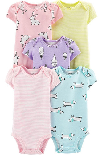 Set X 5 Bodys Carters Manga Corta Nena 