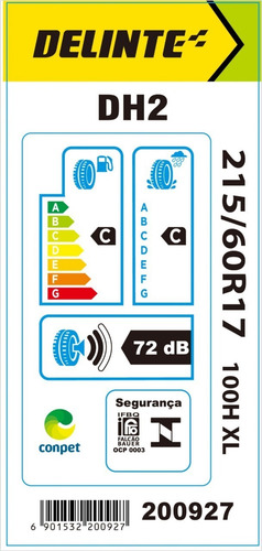 Par De Pneus Aro 17 215/60r17 100h Dh2 Delinte Xl