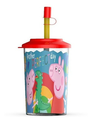 Vaso Con Tapa Y Sorbete Peppa Pig Full