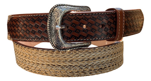 Cinturón Vaquero Espinozeta 40mm Con Hebilla Vaquera Clásica Café 36