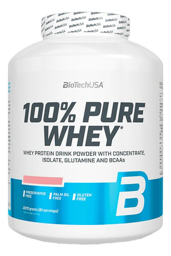 Suplemento en polvo BioTechUSA  100% Pure Whey proteína sabor strawberry en pote de 2.27kg