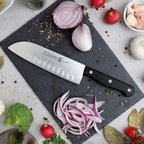 Imagen 2 de 5 de Cuchillos Santoku Alveolado 18 Cm Uniblock 3 Claveles 1125