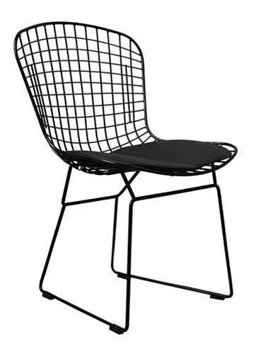 Silla Bertoia Windsor Estructura De La Silla Negro Asiento Negro
