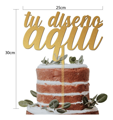 Imagen 2 de 2 de Cake Topper Adorno Personalizado Para Pastel 25cm