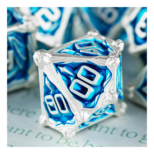 Juego De Dados Superse Dnd Dice Metal Dice 7 Piezas D&d Dice