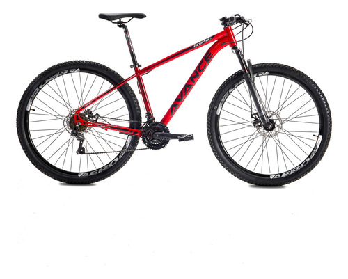 Mountain bike Avance Inception aro 29 17" 21v freios de disco mecânico câmbios Shimano Tourney y Shimano Tourney TZ31 cor vermelho