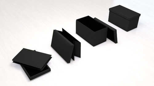 Imagem 5 de 8 de Arquivo Puff Grande Preto P Pastas Suspensas Design Moderno