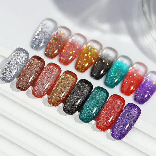 Esmalte De Uñas De Gel De Diamante Con Purpurina De 0.3 Fl O