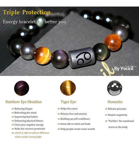 Regalos De San Valentín, Pulsera De Obsidiana Negra Y ...