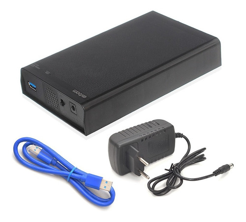 Case C/ Fonte Hd Ssd 3,5 Sata Externo Usb3.0 Led Pc Notebook